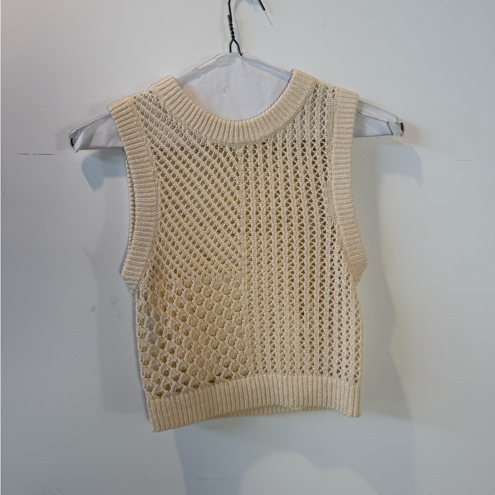A.L.C. Beige Knit Open-Back Top